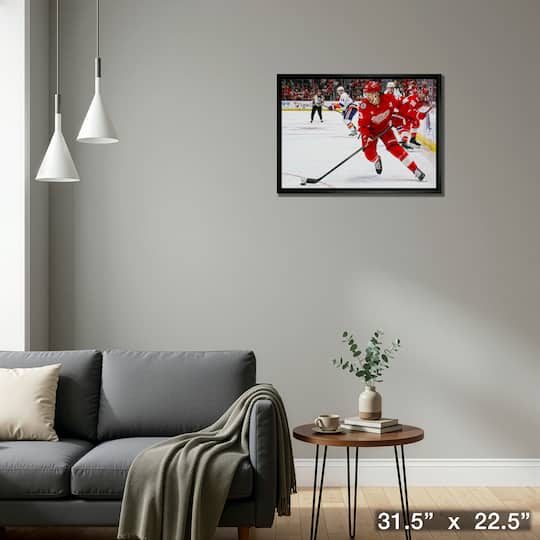 Moritz Seider 20" x 29" Framed Canvas Detroit Red Wings 31.5" x 22.5"